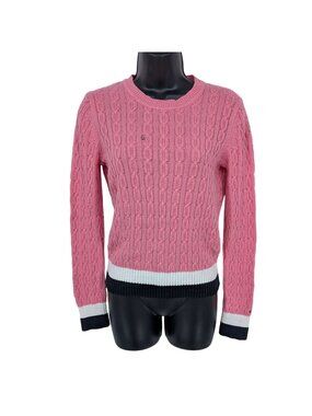 Tommy Hilfiger Cable Knit Crewneck Sweater Y2K Fishmen Academia Pullover XSmall